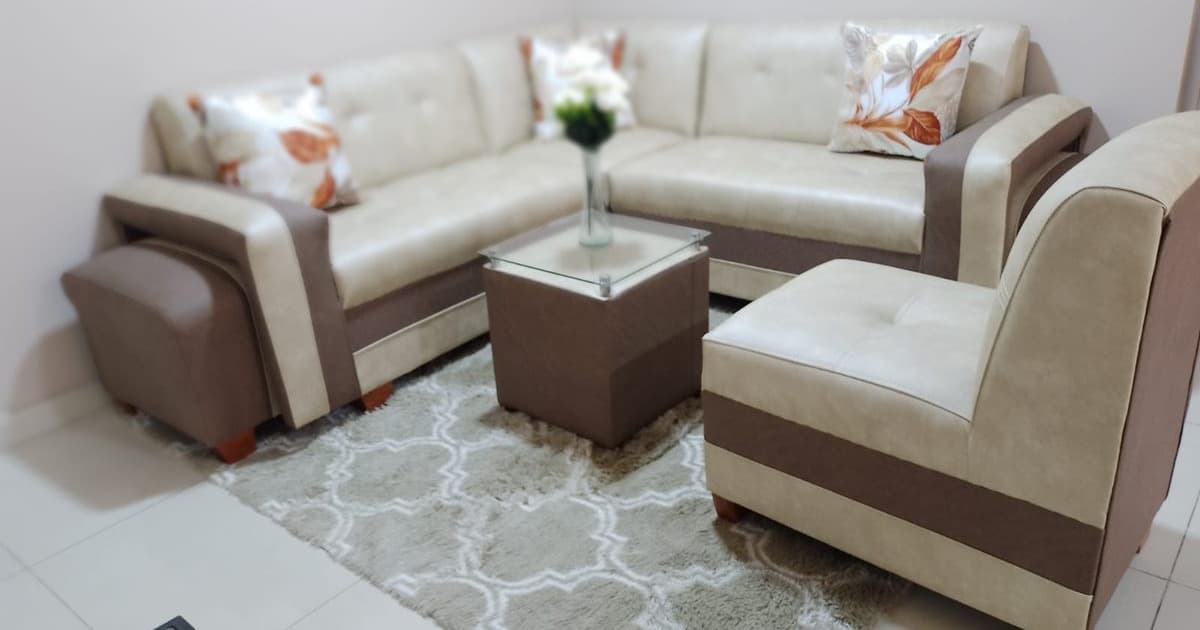 Juego de sala N14 - Verde Esmeralda y Beige Lino | Muebles Bethel