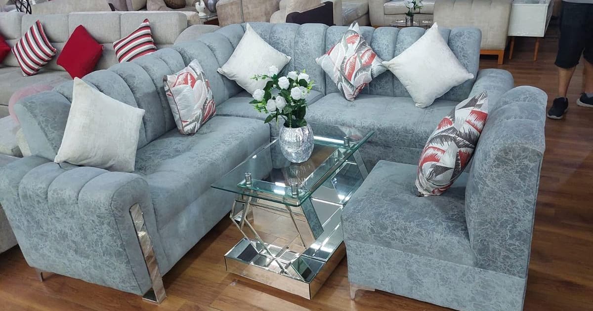 Juego de sala N15 - Gris Humo y Crema | Muebles Bethel