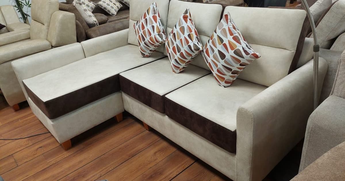 Juego de sala N4 - Lino Crema y Gris Claro | Muebles Bethel 2