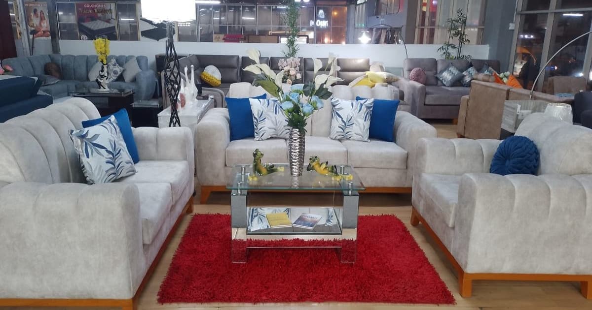 Juego de sala N5 - Gris Oscuro y Beige Sand | Muebles Bethel